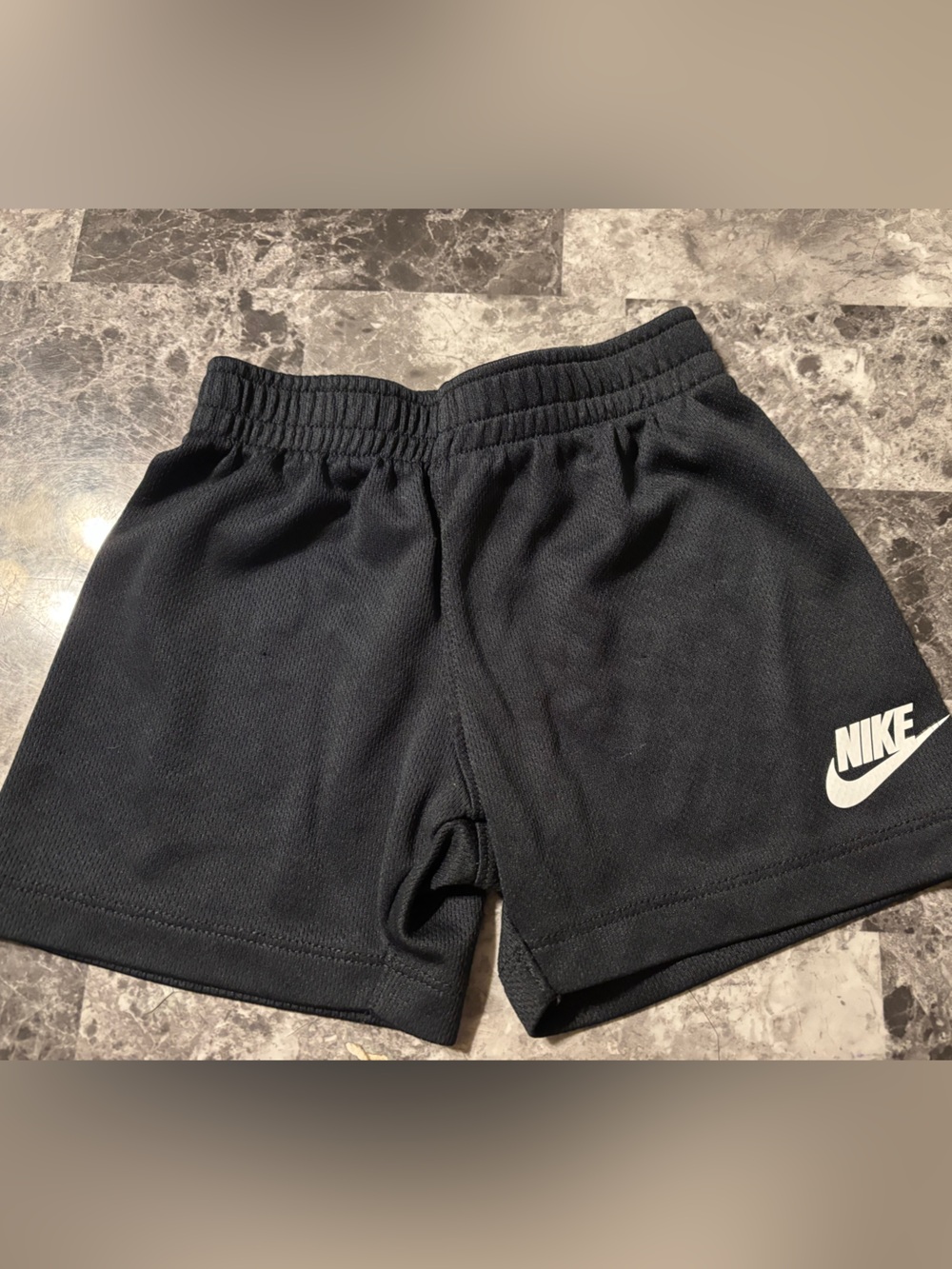 Nike Black Kids Athletic Shorts with White Logo